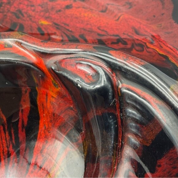 The Original California Pottery Vintage Divided Serving Tray With Brass Handle - Picture 12 of 13